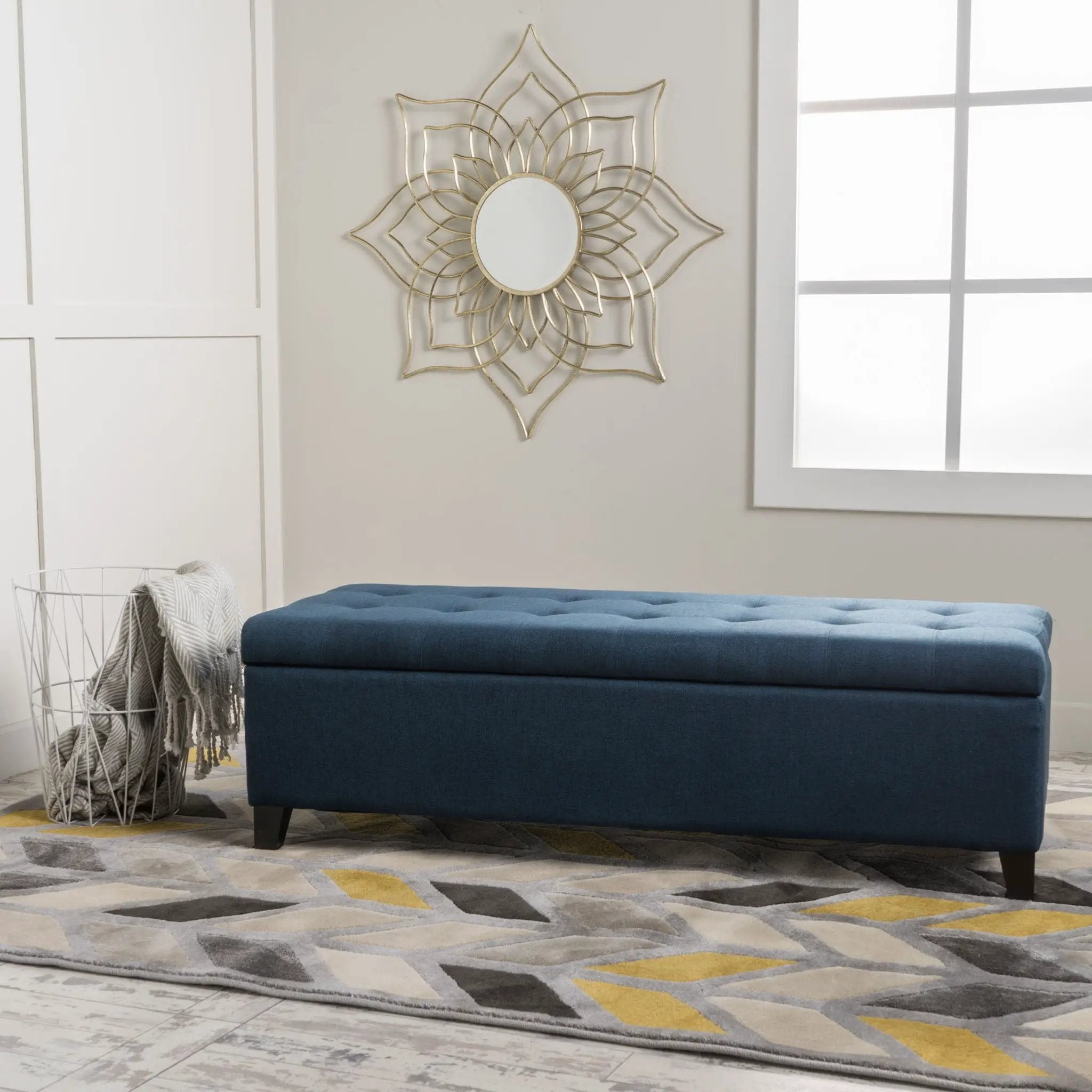 Upholstered Storage Ottoman Bench, Foot Rest For Bedroom by HouseOfZazla