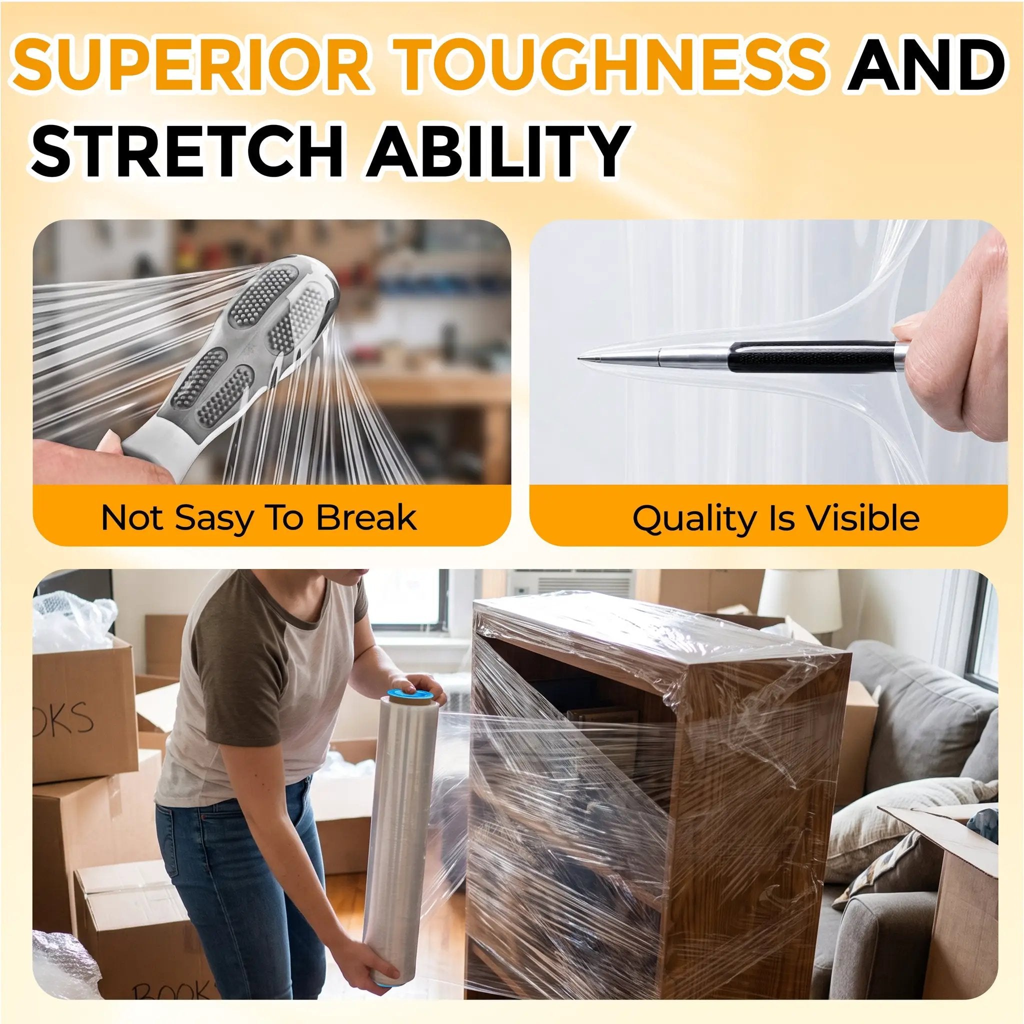 Stretch Wrap Film Roll, 1000ft Industrial Strength by HouseOfZazla