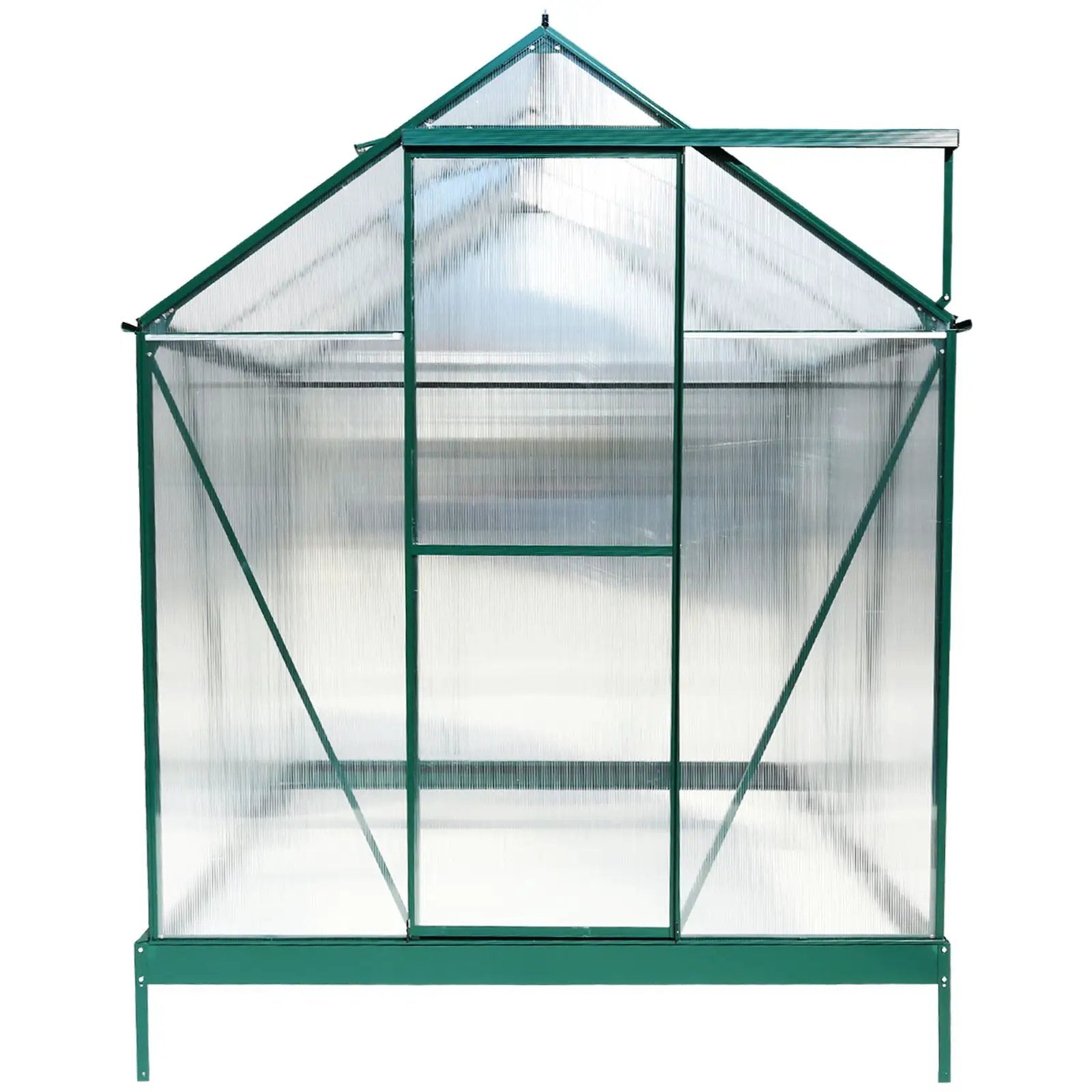 Polycarbonate house, Heavy Duty Outdoor Aluminum Walk-In House Kit With Rain Gutter, Vent And Door For Backyard Garden by HouseOfZazla