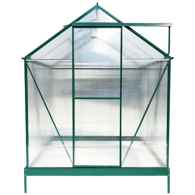 Polycarbonate house, Heavy Duty Outdoor Aluminum Walk-In House Kit With Rain Gutter, Vent And Door For Backyard Garden by HouseOfZazla
