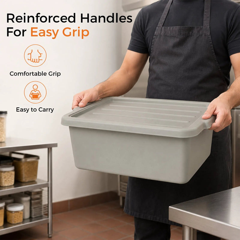 6-Pack 20" x 15" x 7" 9 Gallon Meat Lugs with Lids, photo 5 of 10