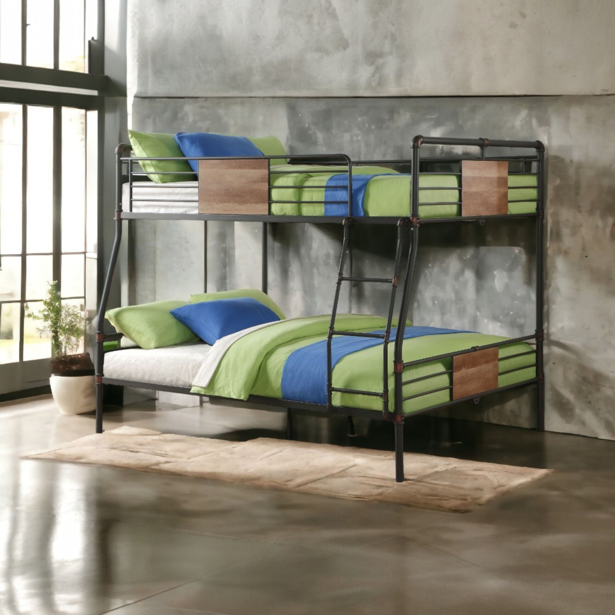 Brantley - Full Long / Queen Bunk Bed - Black by HouseOfZazla