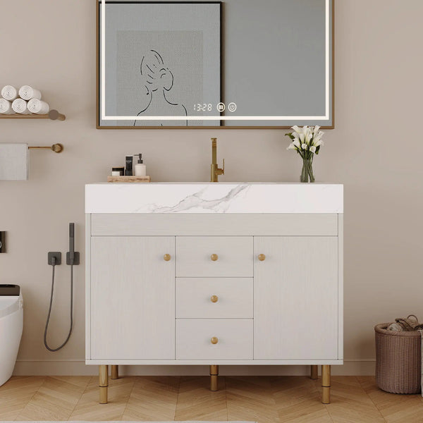 36 in Modern Free-standing Bathroom Vanity with Ceramic Sink & Ample Storage