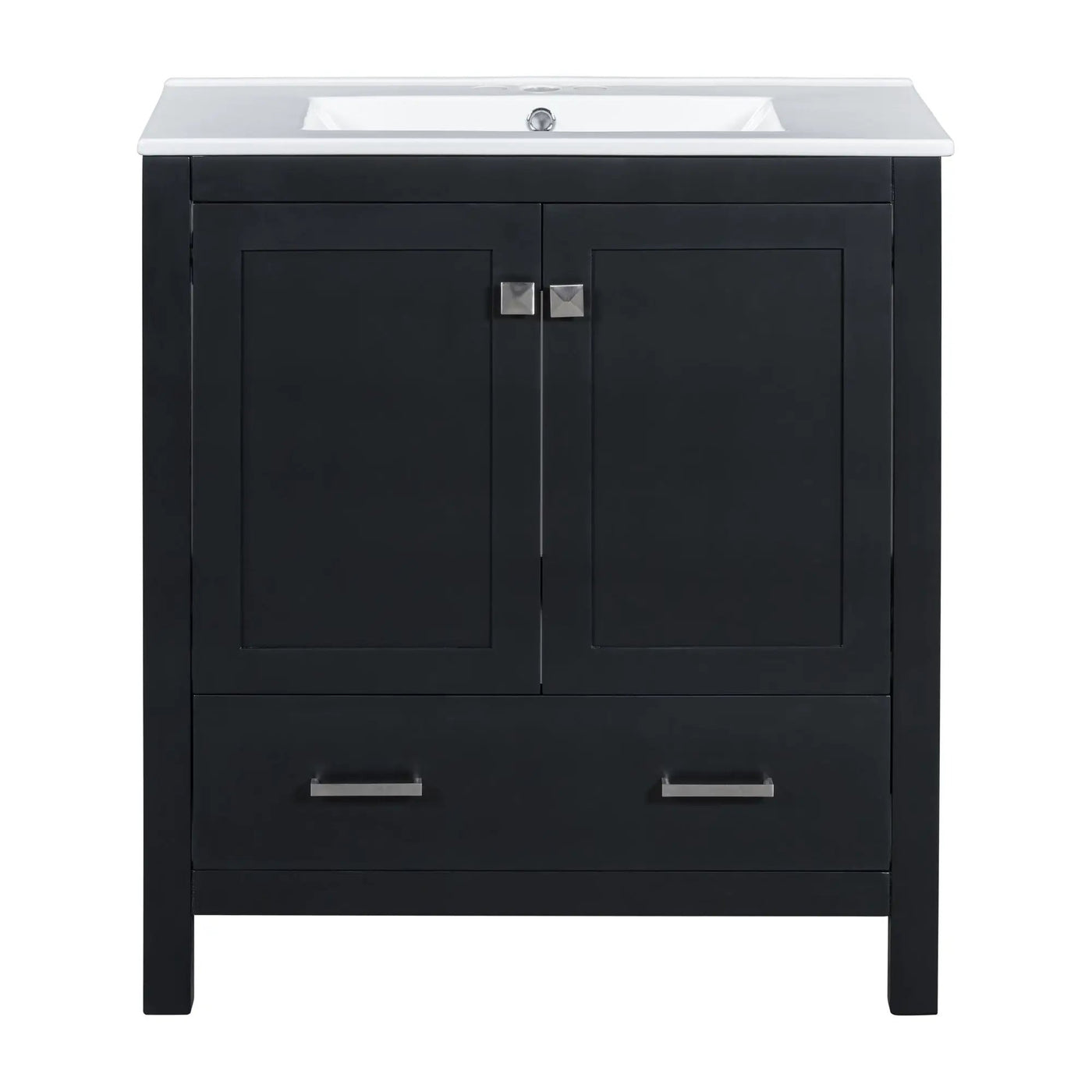 Bathroom Vanity With Single Sink, Combo Cabinet Undermount Sink, Bathroom Storage Cabinet With Two Doors And A Drawer, Soft Closing, Multifunctional Storage, Solid Wood Frame by Unique Piece Furniture