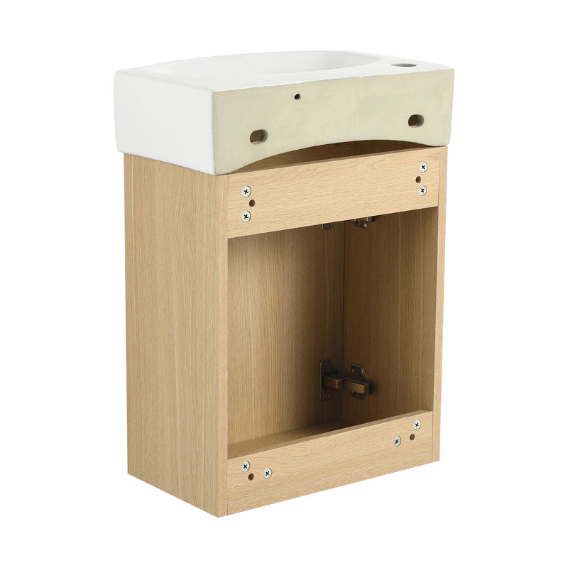 Modern Bathroom Vanity With Ceramic Basin, Wall Mounted Floating Sink Combo, Storage Cabinet by HouseOfZazla
