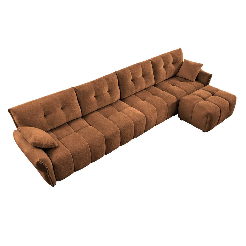 Sofa Set With Ottoman And Pillows, Textured, High Resilience Cushions by Unique Piece Furniture
