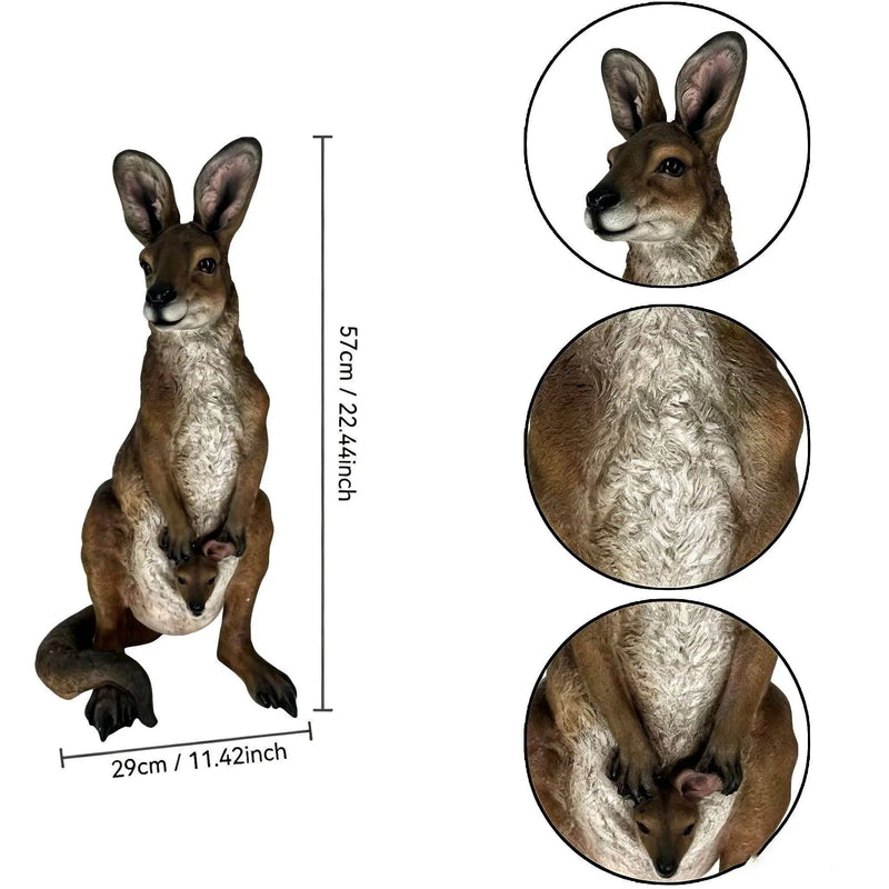 22" Mother Kangaroo with Joey Statue by HouseOfZazla