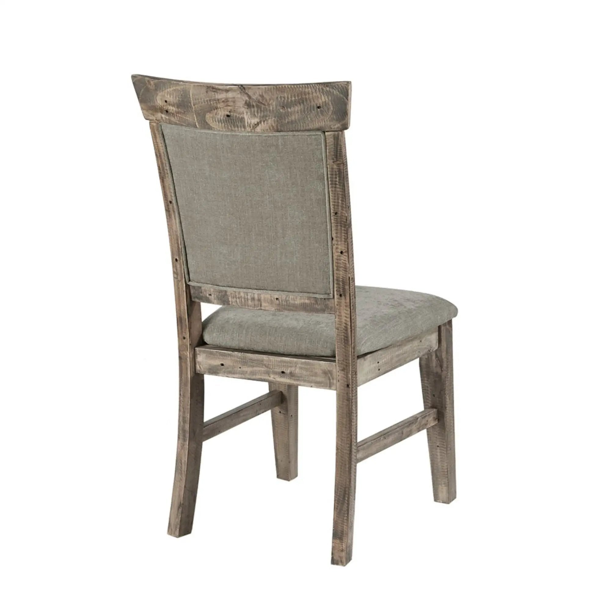 Dining Side Chair Set With Cushioned Back And Seat (Set of 2) - Weathered Gray / Natural by Unique Piece Furniture