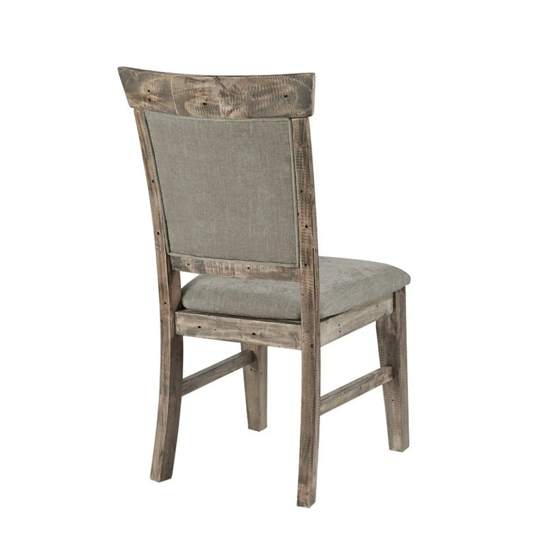 Dining Side Chair Set With Cushioned Back And Seat (Set of 2) - Weathered Gray / Natural by Unique Piece Furniture