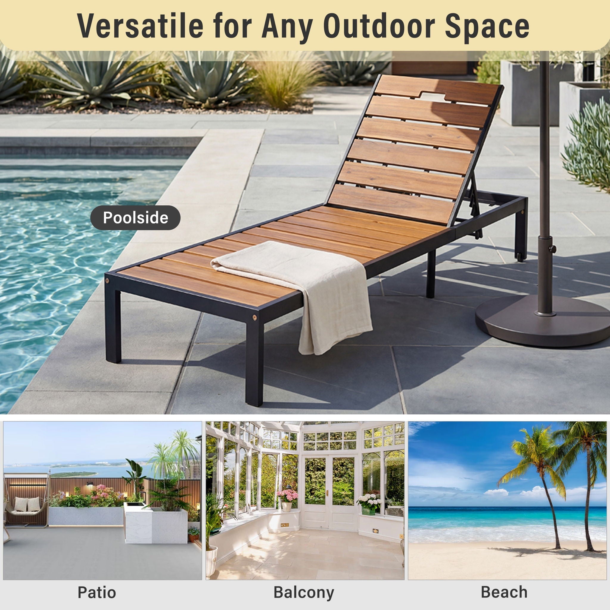 Outdoor Chaise With Adjustable Backrest by HouseOfZazla