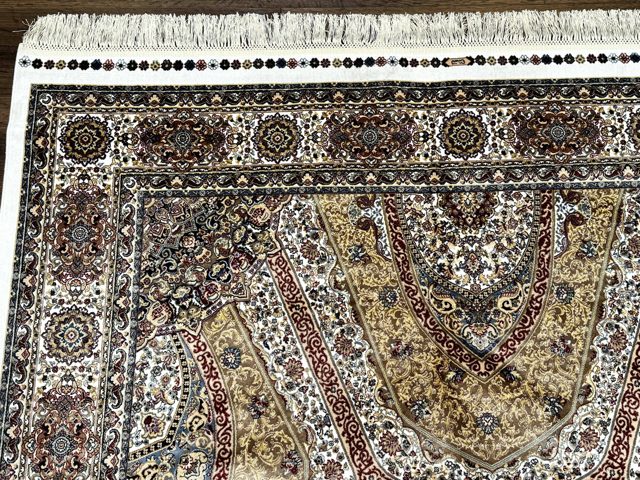 Turkish Silk Rug 5 x 7.6, Dome Design, Bamboo Silk, New by Jewel Rugs