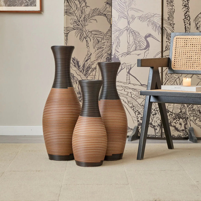 Designer Floor Vases, Large Vases For Home Decor Flooring (Set of 3) by Unique Piece Furniture