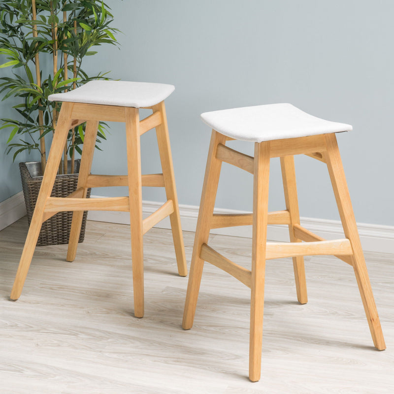 Modern Bar Stool Set With Upholstered Seating by HouseOfZazla