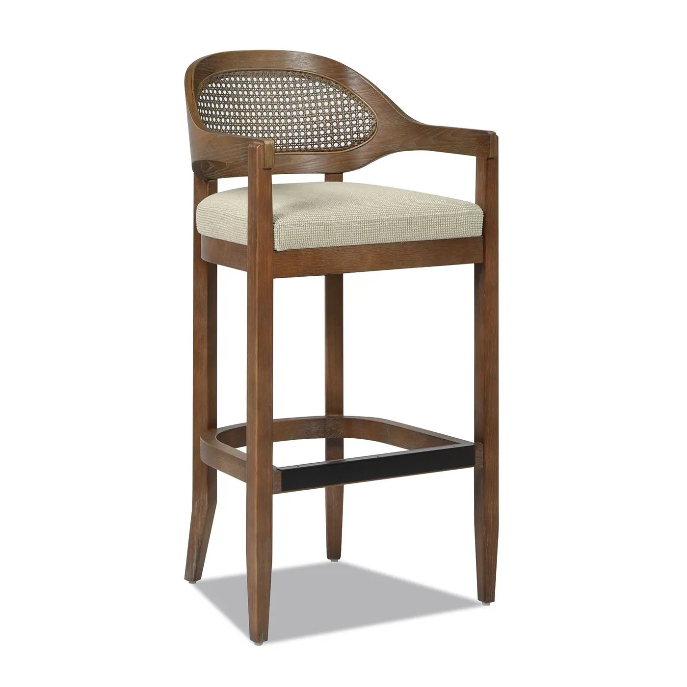 Americana - Mid-Century Modern Cane Back Counter Stool by HouseOfZazla