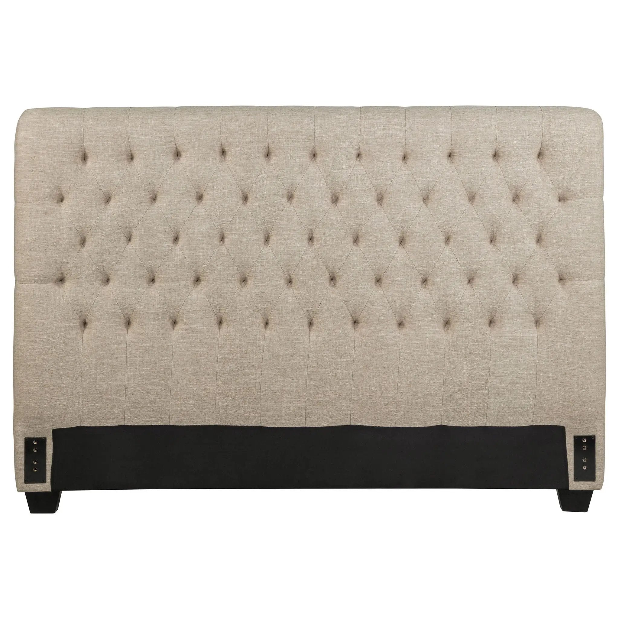 Chloe Upholstered Queen Panel Headboard Oatmeal by Unique Piece Furniture