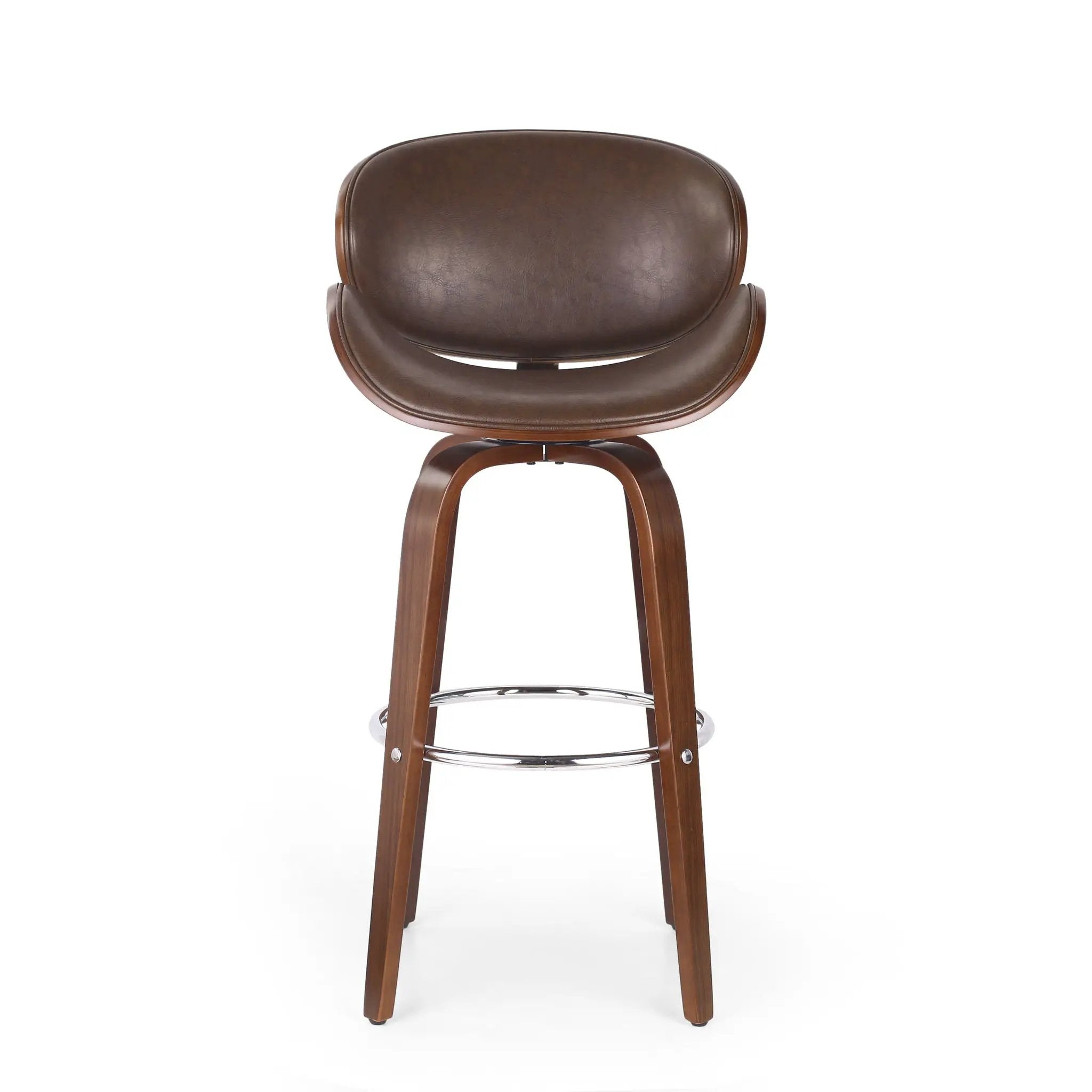 Lumos Mid Century Modern Upholstered Swivel Barstool by HouseOfZazla