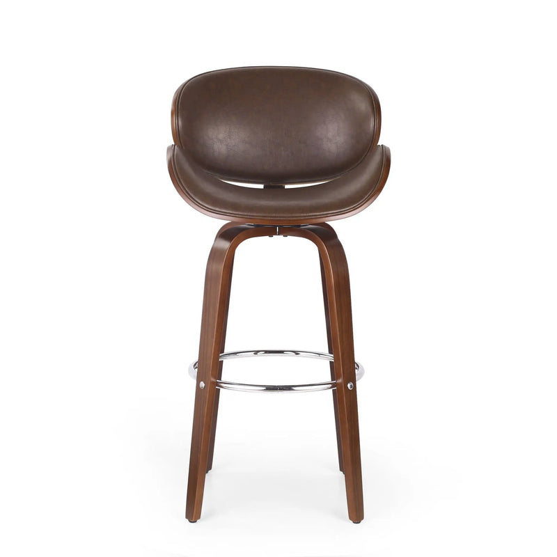 Lumos Mid Century Modern Upholstered Swivel Barstool by HouseOfZazla