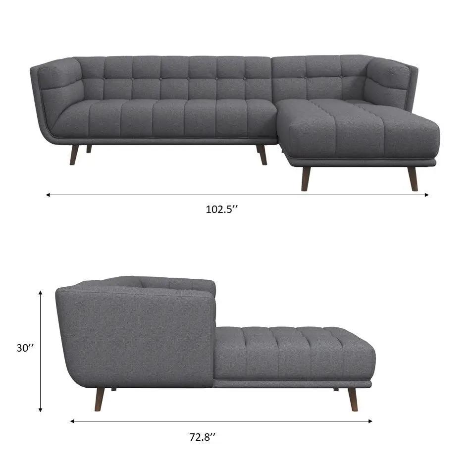 Addison - L Shape Sectional Sofa Tufted by Unique Piece Furniture