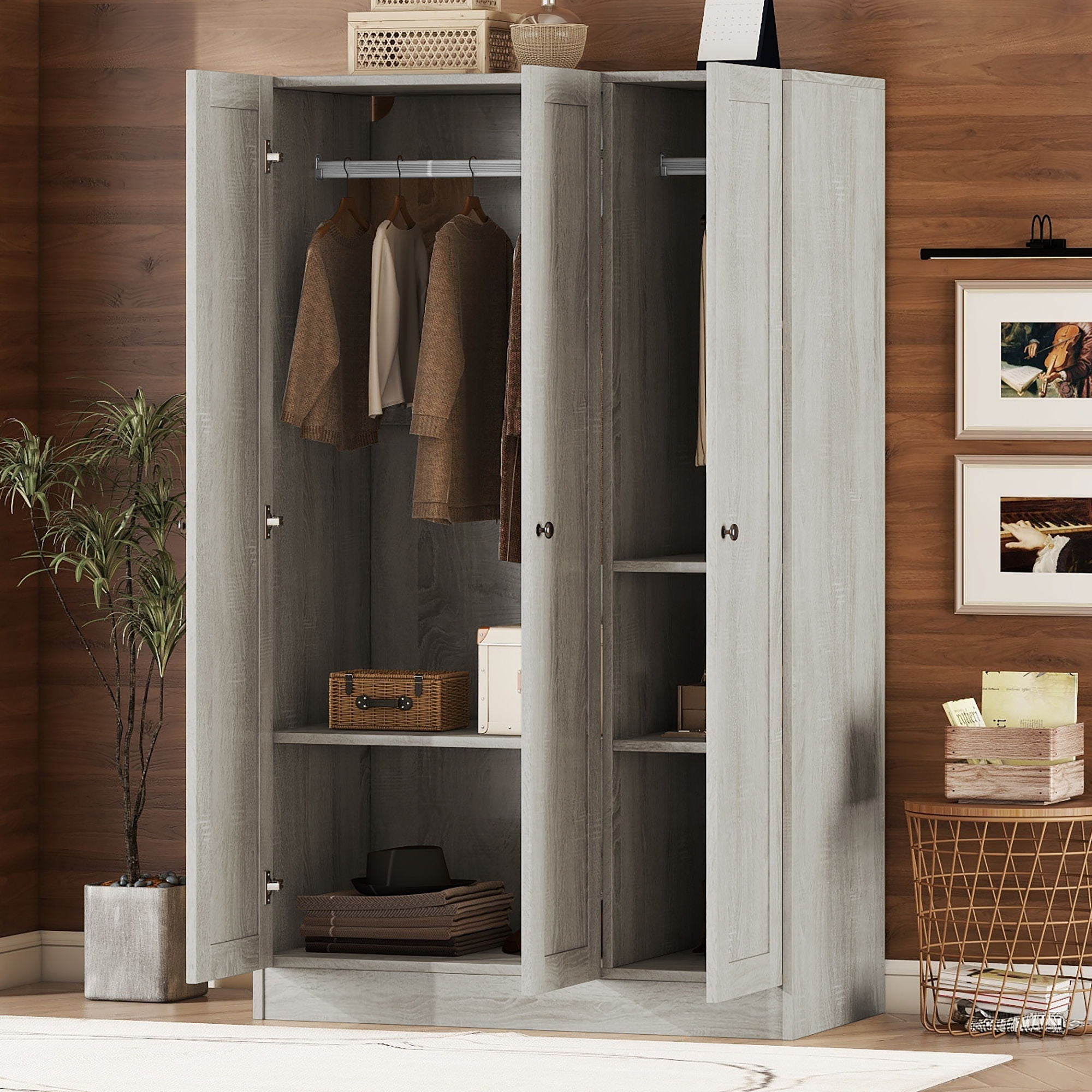 3 Door Shutter Wardrobe With Shelves by HouseOfZazla