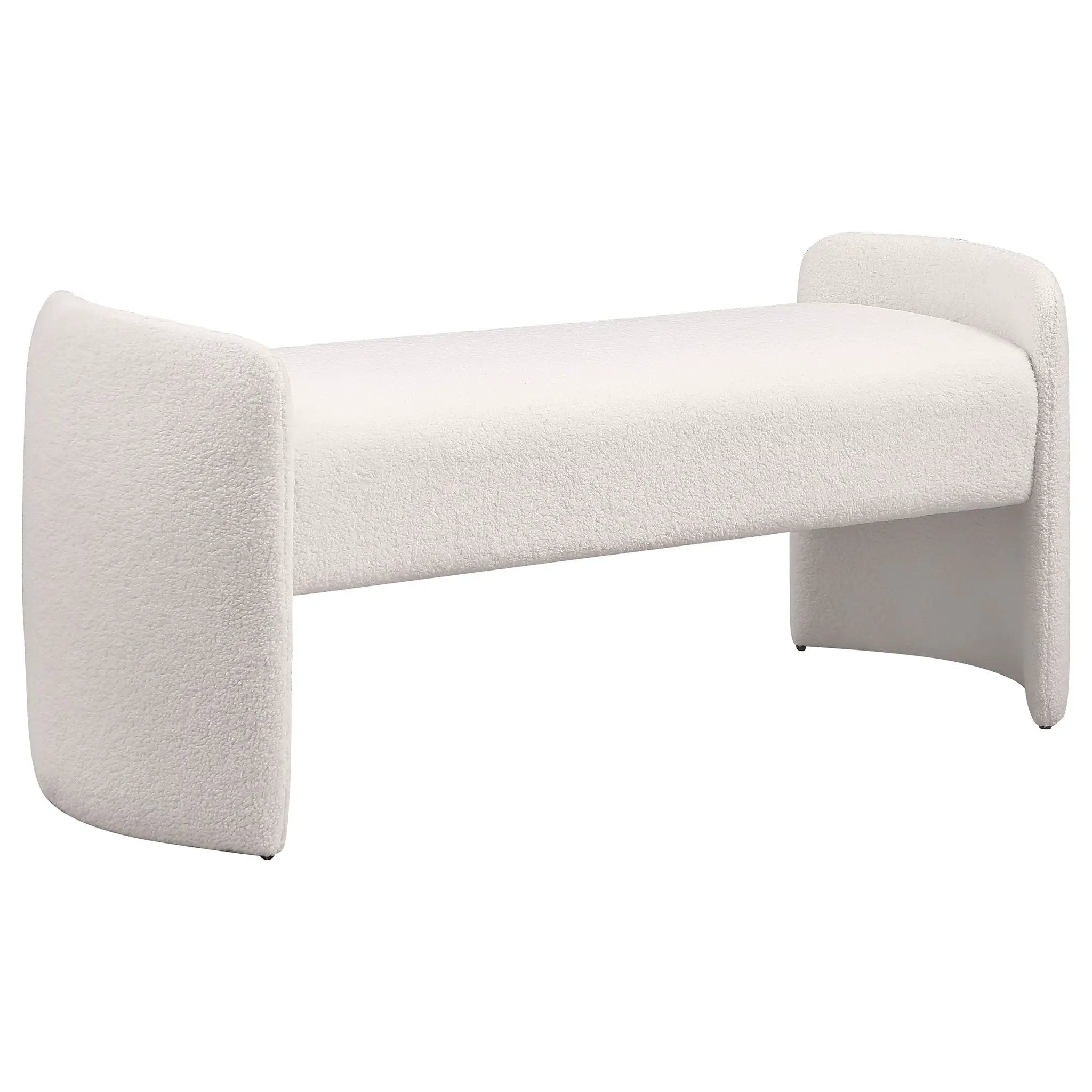 Peoria Velvet Upholstered Accent Bench Ivory by Unique Piece Furniture