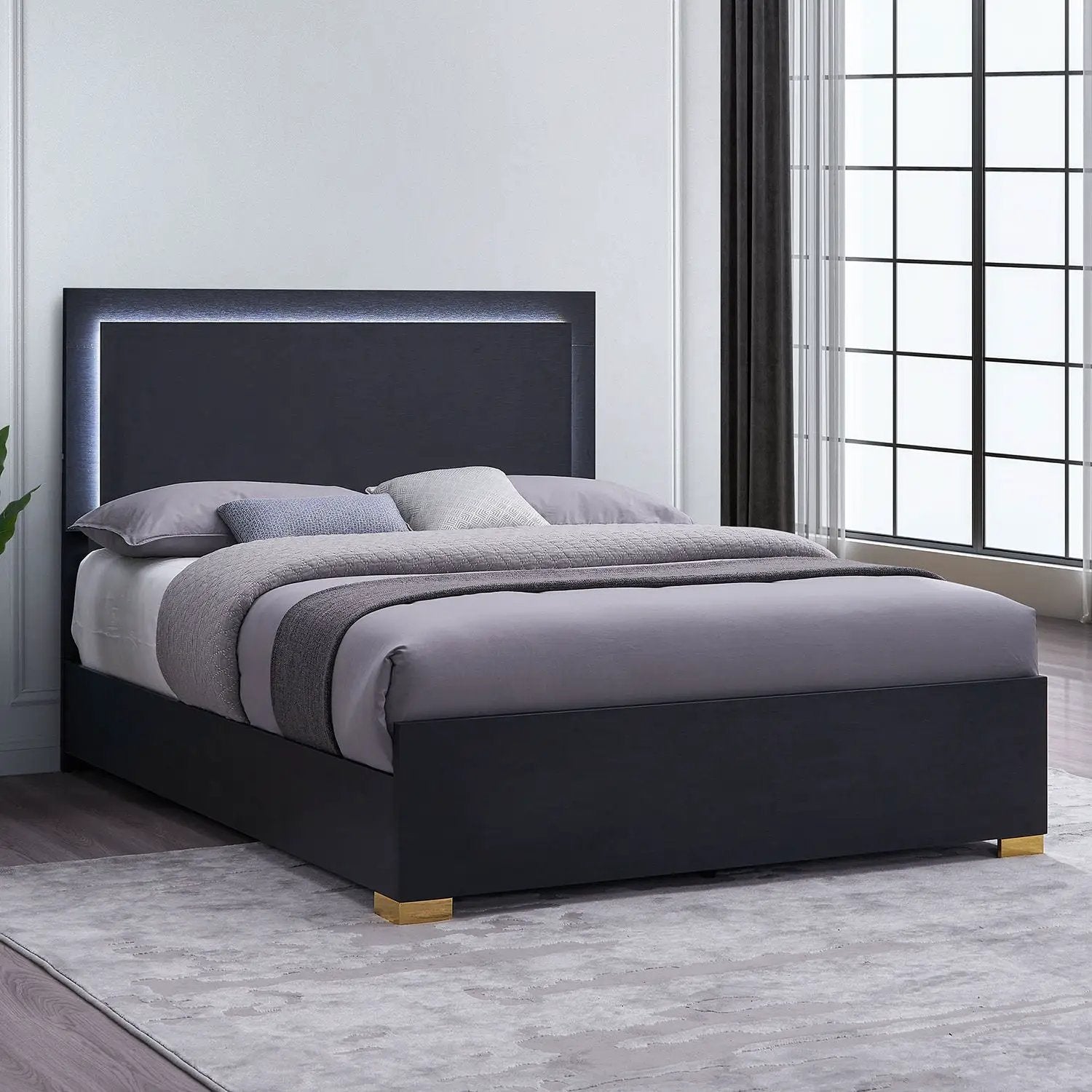 Jeremiah - LED Panel Bed With Touch Controlled Lighting