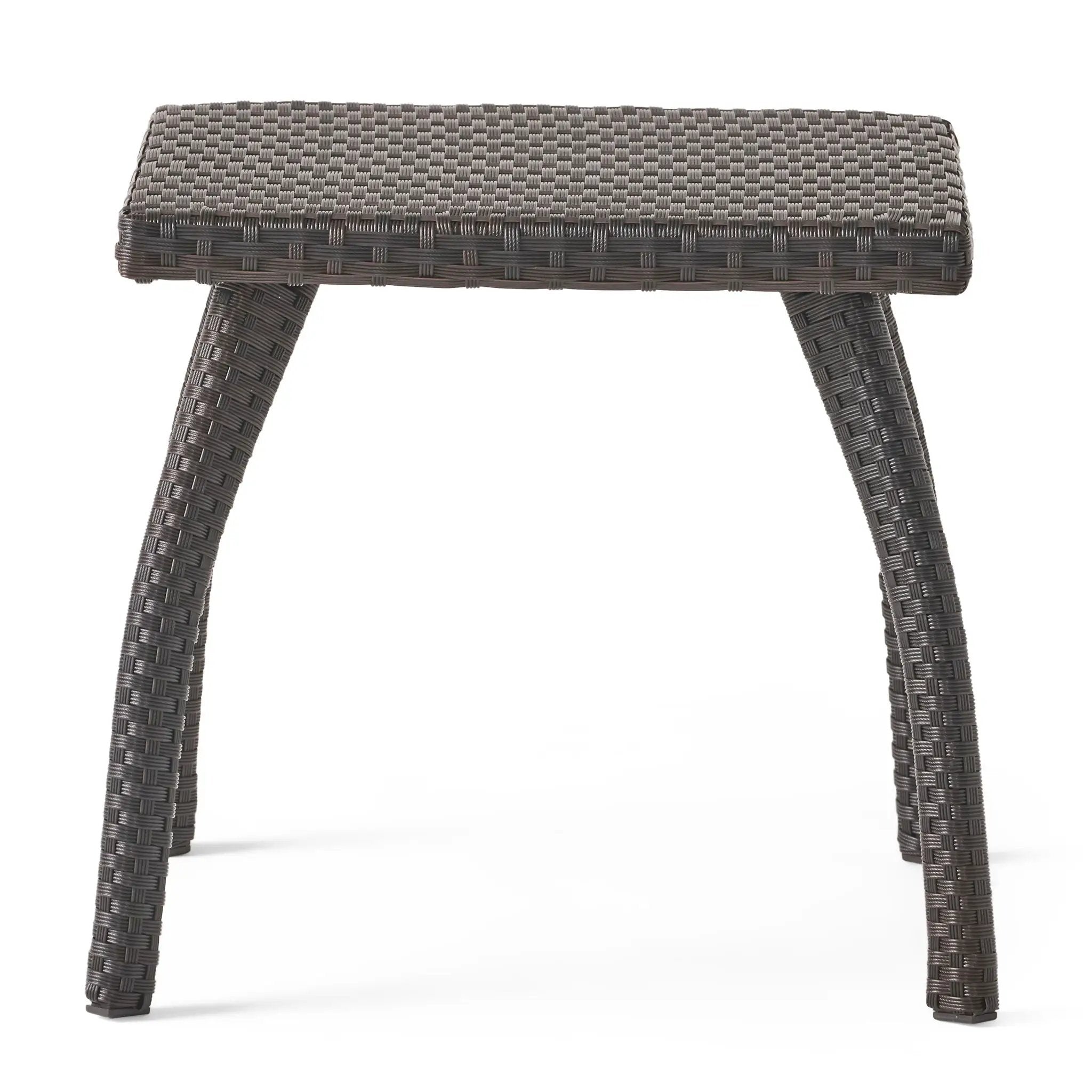 Luminant Outdoor Side Table With Iron Frame - Brown by HouseOfZazla