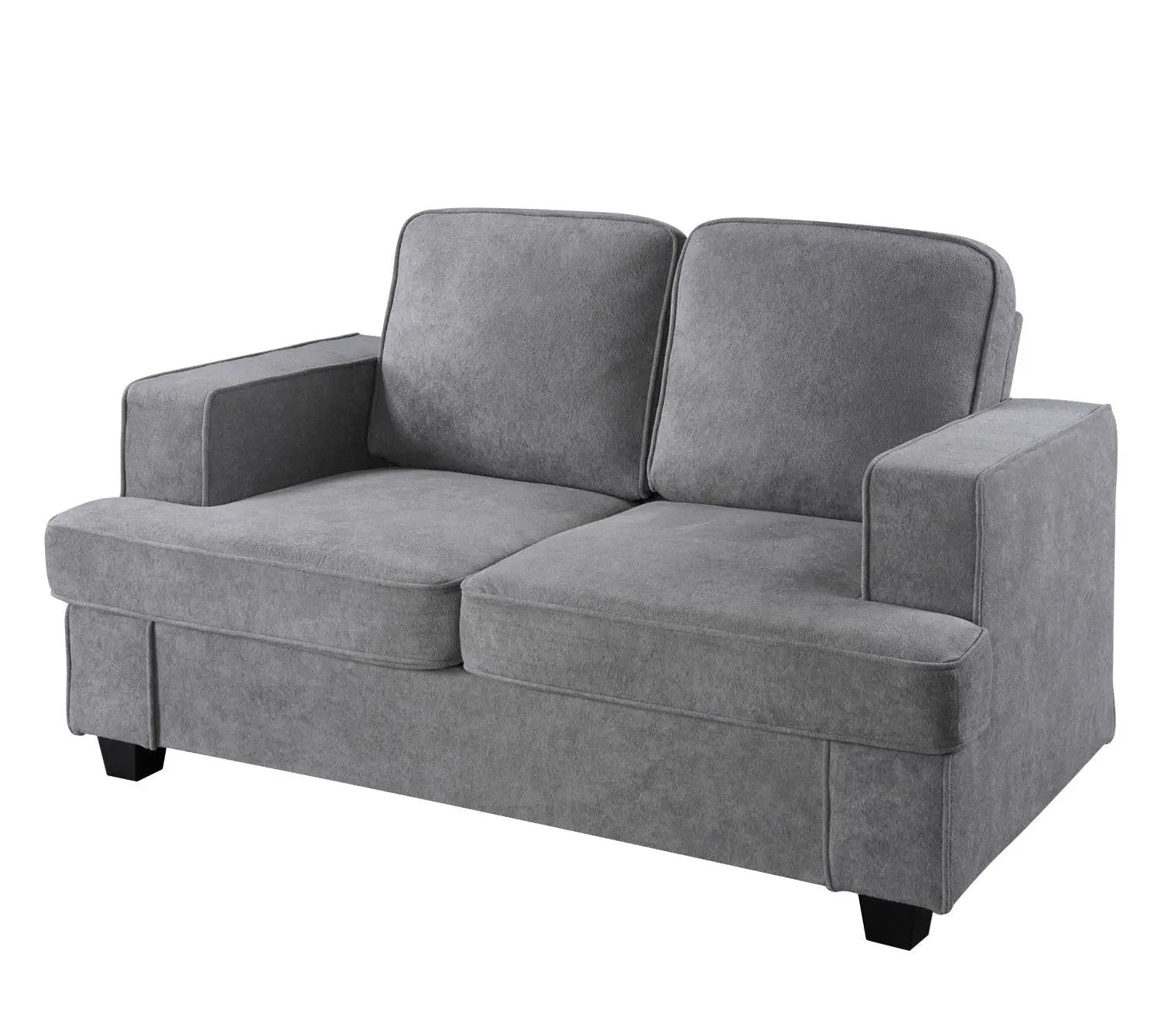 Modern Loveseat, Comfortable 2 Seater Couch With Deep Seating, Loose Back Cushions, Wide Arms by HouseOfZazla