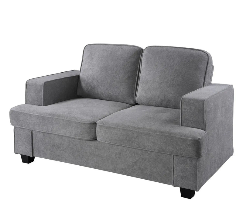 Modern Loveseat, Comfortable 2 Seater Couch With Deep Seating, Loose Back Cushions, Wide Arms by HouseOfZazla