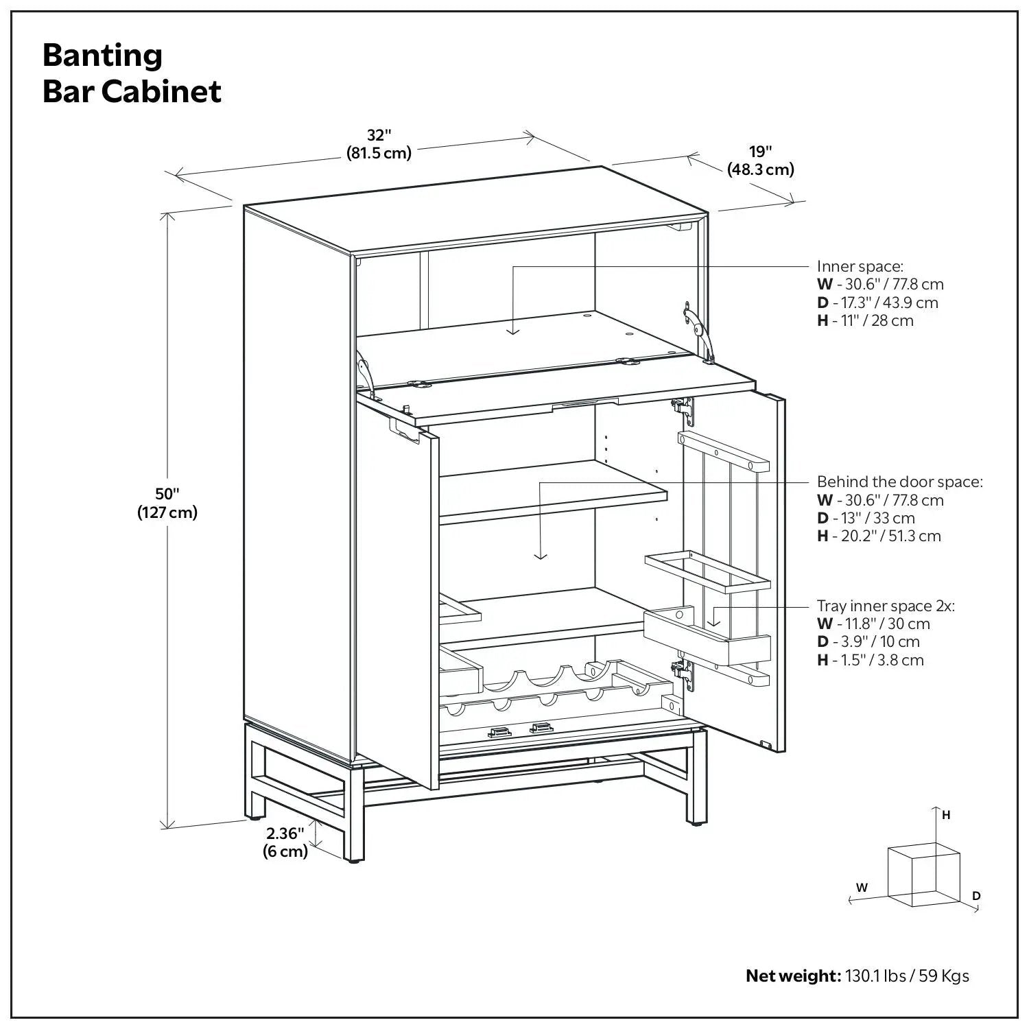 Banting - Bar Cabinet - Walnut Brown by HouseOfZazla