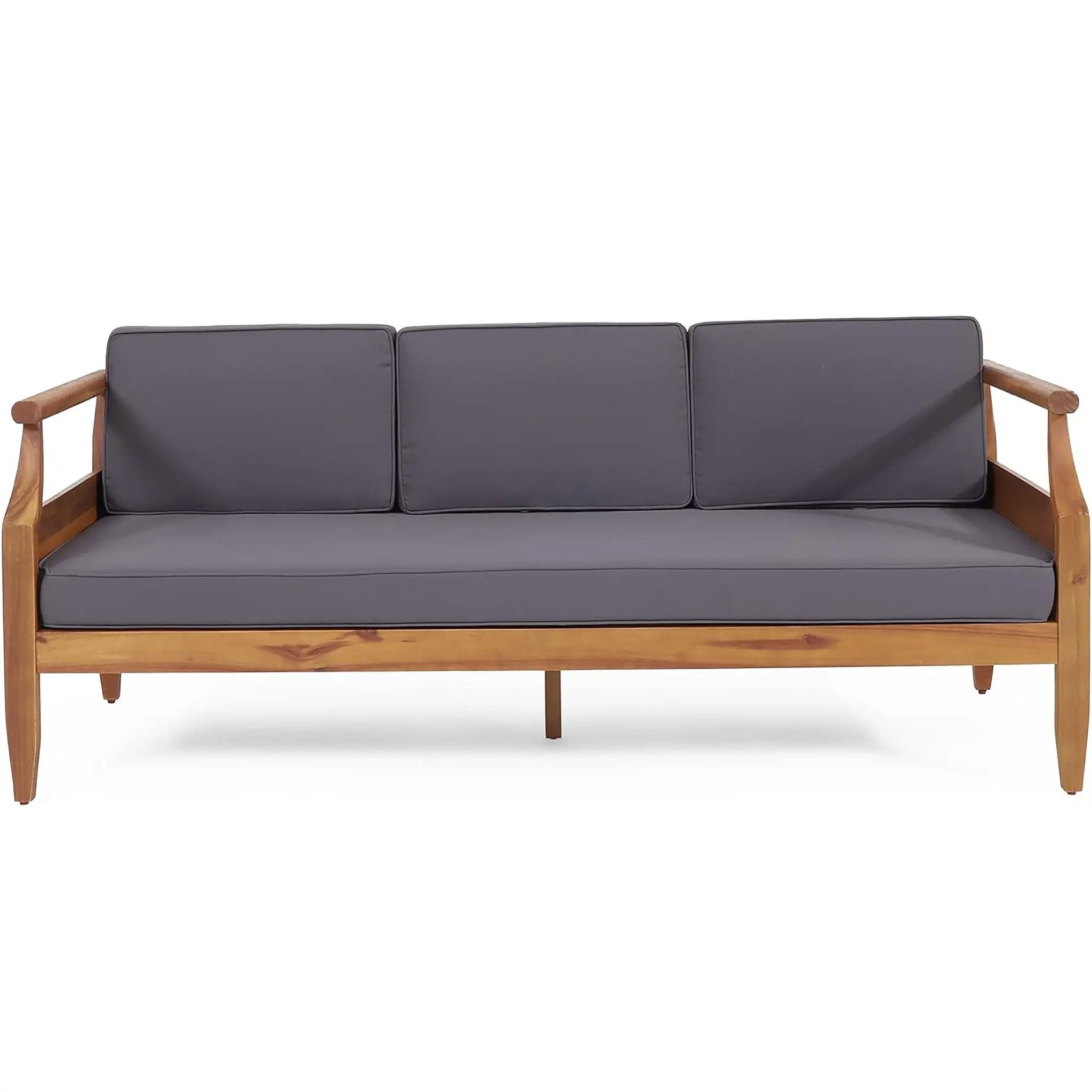 Bianca - Outdoor 3 Seater Sofa Chat Set With Ottoman - Teak by HouseOfZazla
