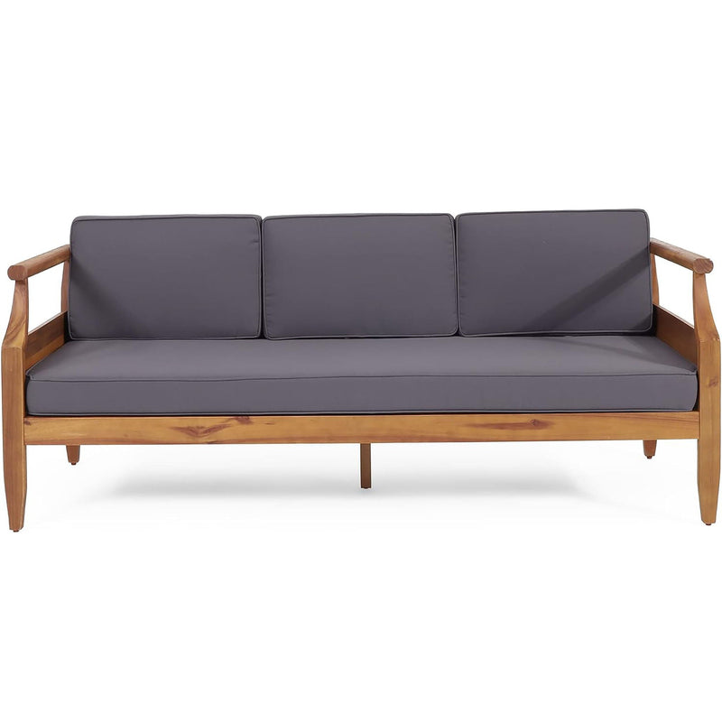 Bianca - Outdoor 3 Seater Sofa Chat Set With Ottoman - Teak by HouseOfZazla