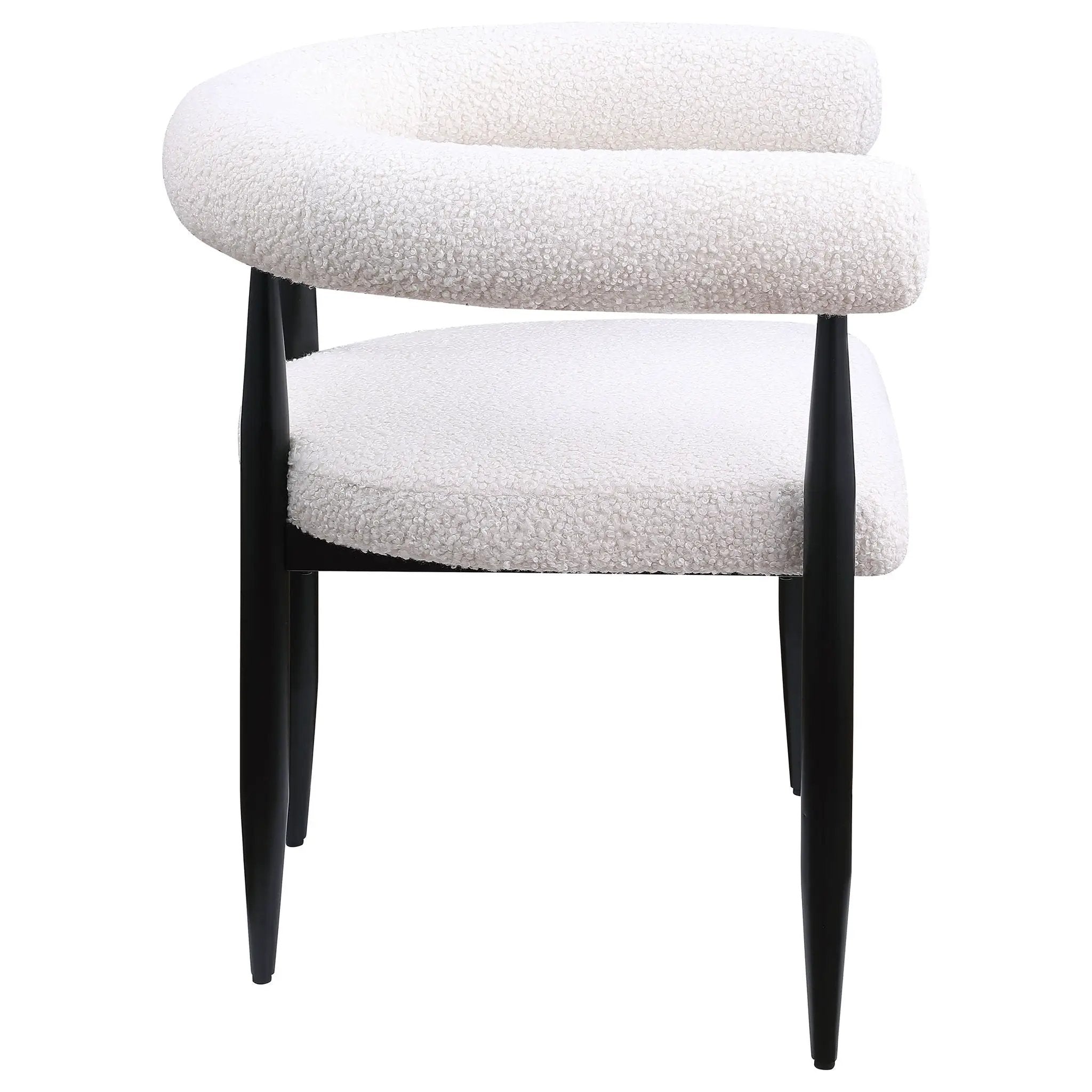 Notting - Upholstered Dining Arm Chair (Set of 2) In And Open C Shaped Backrest - Cream by HouseOfZazla