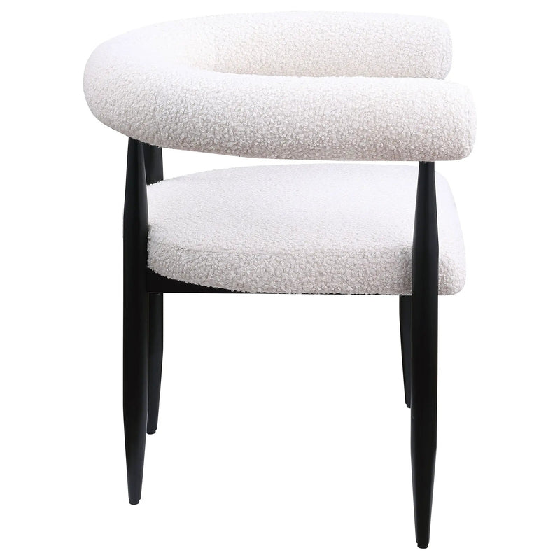 Notting - Upholstered Dining Arm Chair (Set of 2) In And Open C Shaped Backrest - Cream by HouseOfZazla