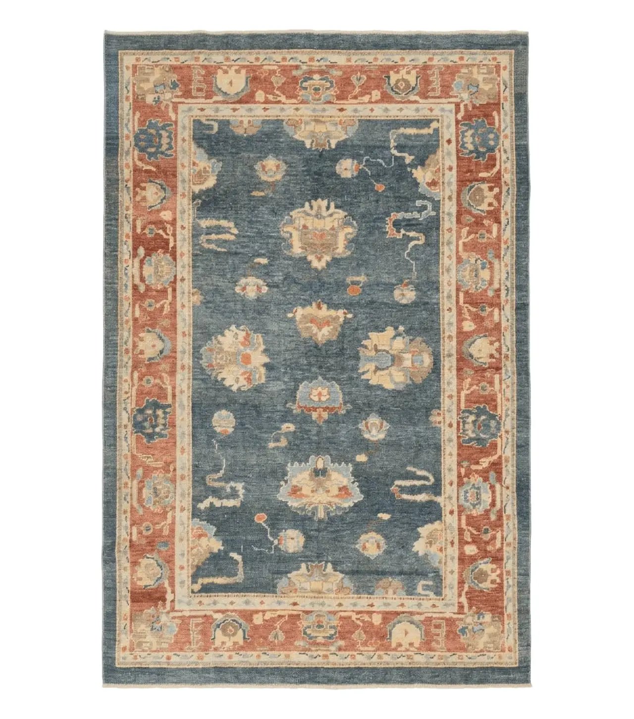 Turkish Oushak Rug 6x9, Sultanabad Carpet, Medium Size Oriental Rug by Jewel Rugs