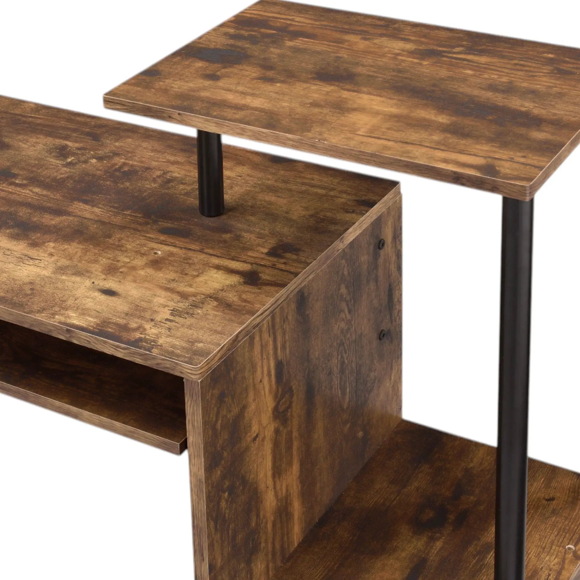 Lyphre - Computer Desk - Weathered Oak / Black by Unique Piece Furniture