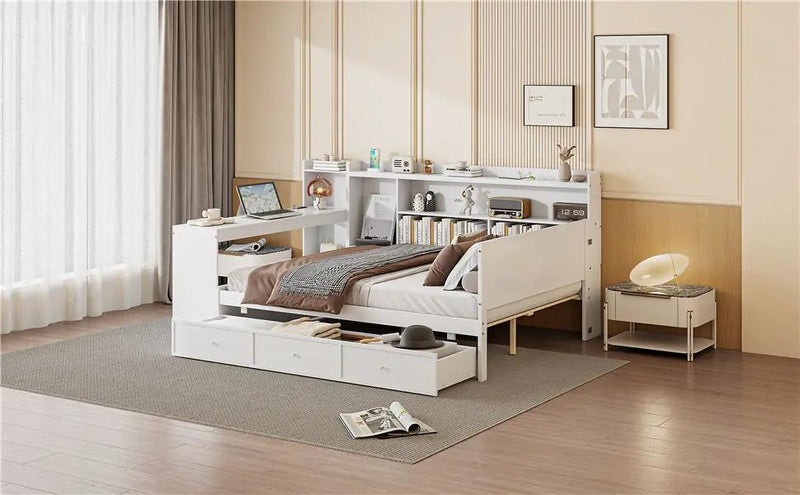 Daybed With 3 Drawers USB Ports And Desk by HouseOfZazla