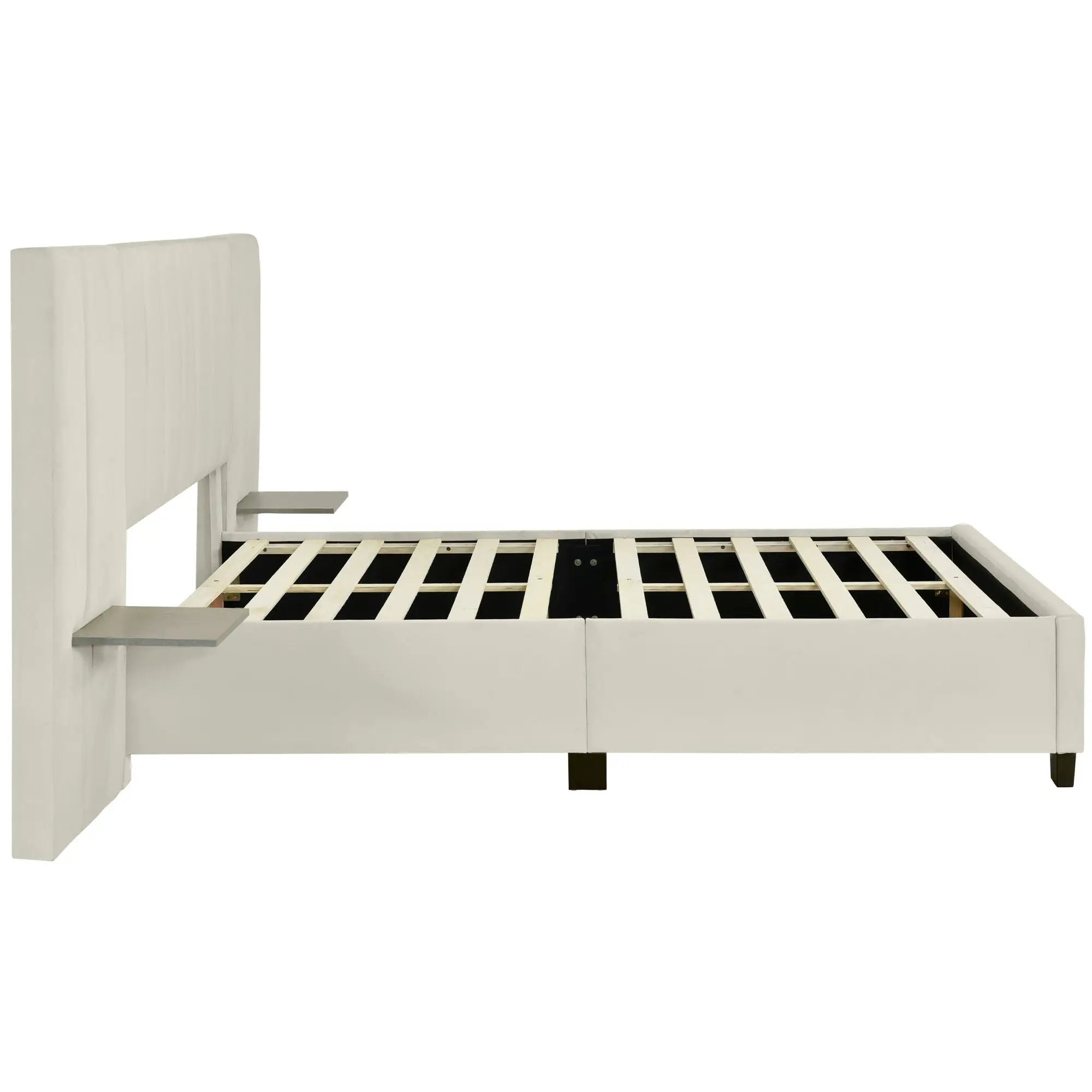 Upholstered Platform Bed With Big Headboard by HouseOfZazla