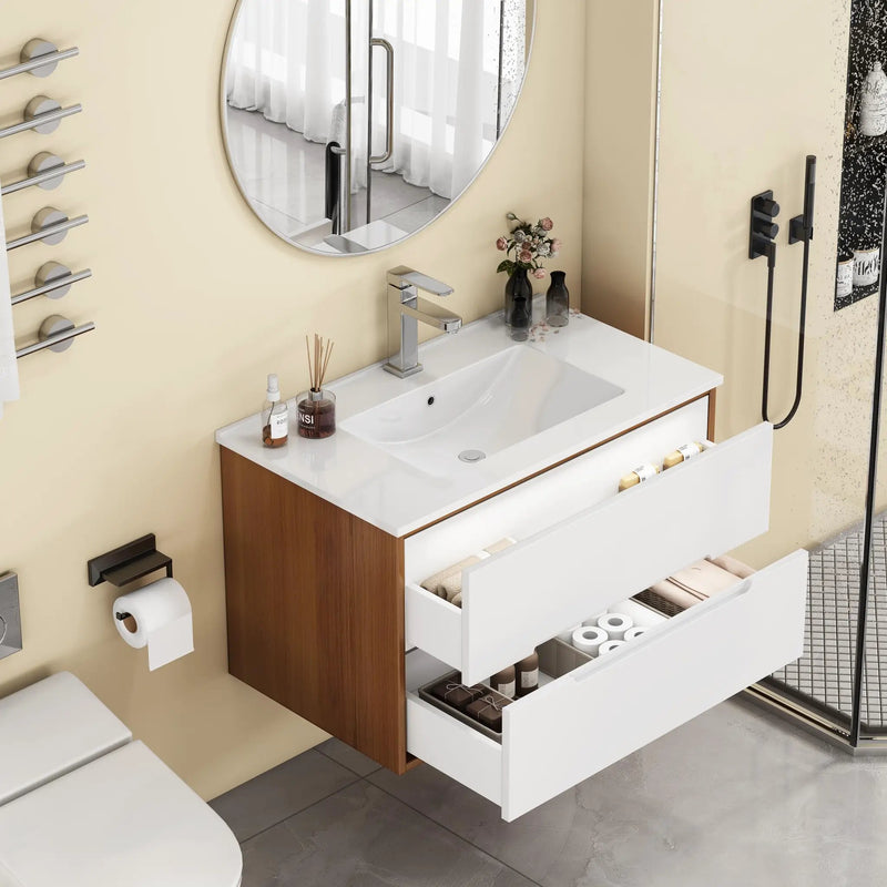 32-Inch Wall-Mounted Bathroom Vanity With Sink Combo by HouseOfZazla