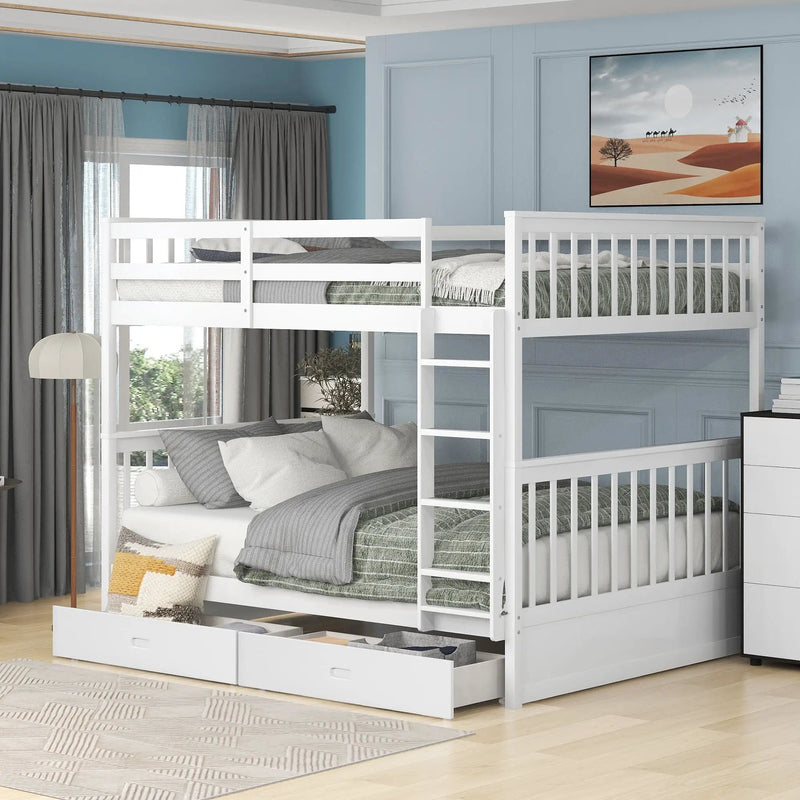 Bunk Bed With Ladders And 2 Storage Drawers by Unique Piece Furniture