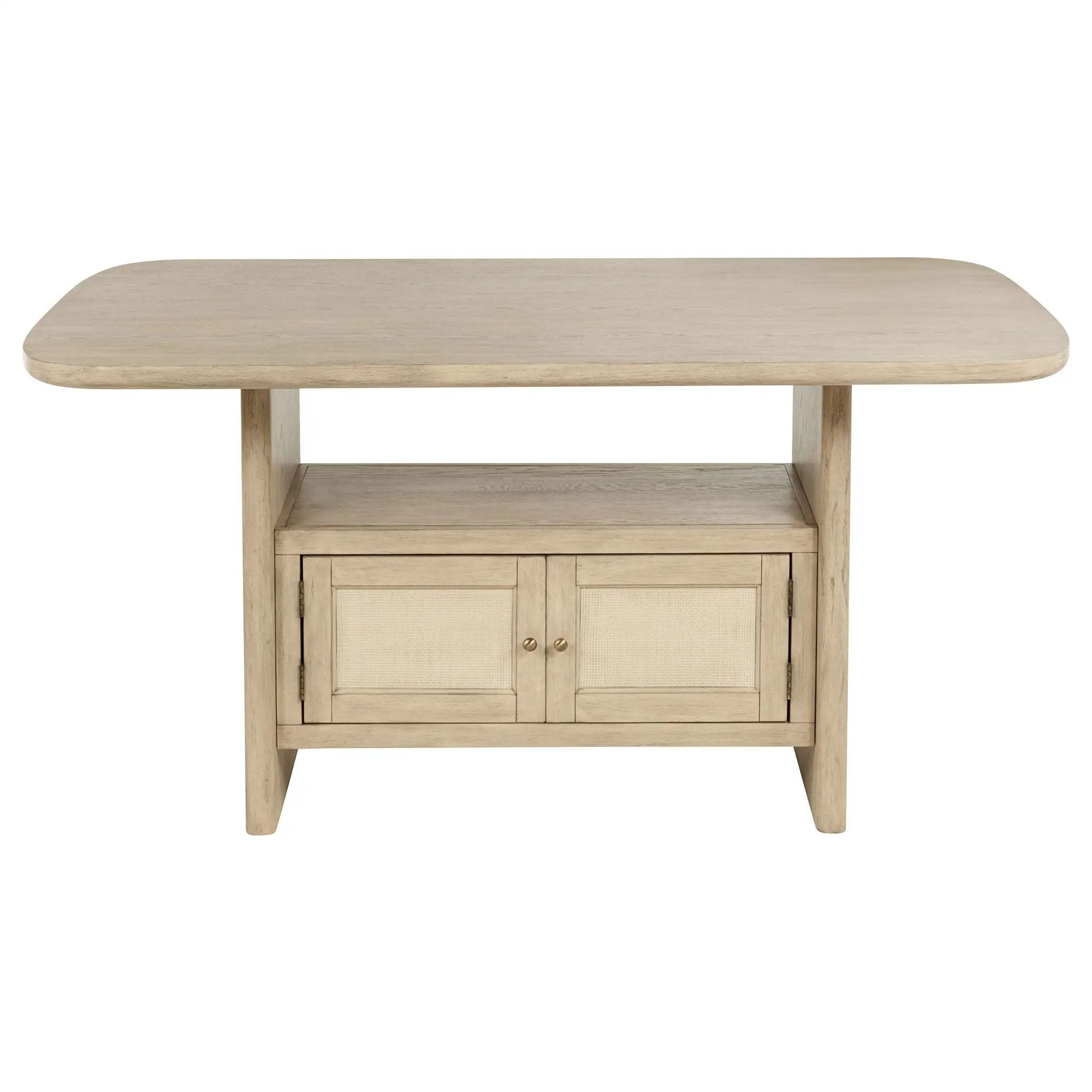 Kailani 8-piece Counter Dining Set with Cabinet Beige Oak by Unique Piece Furniture