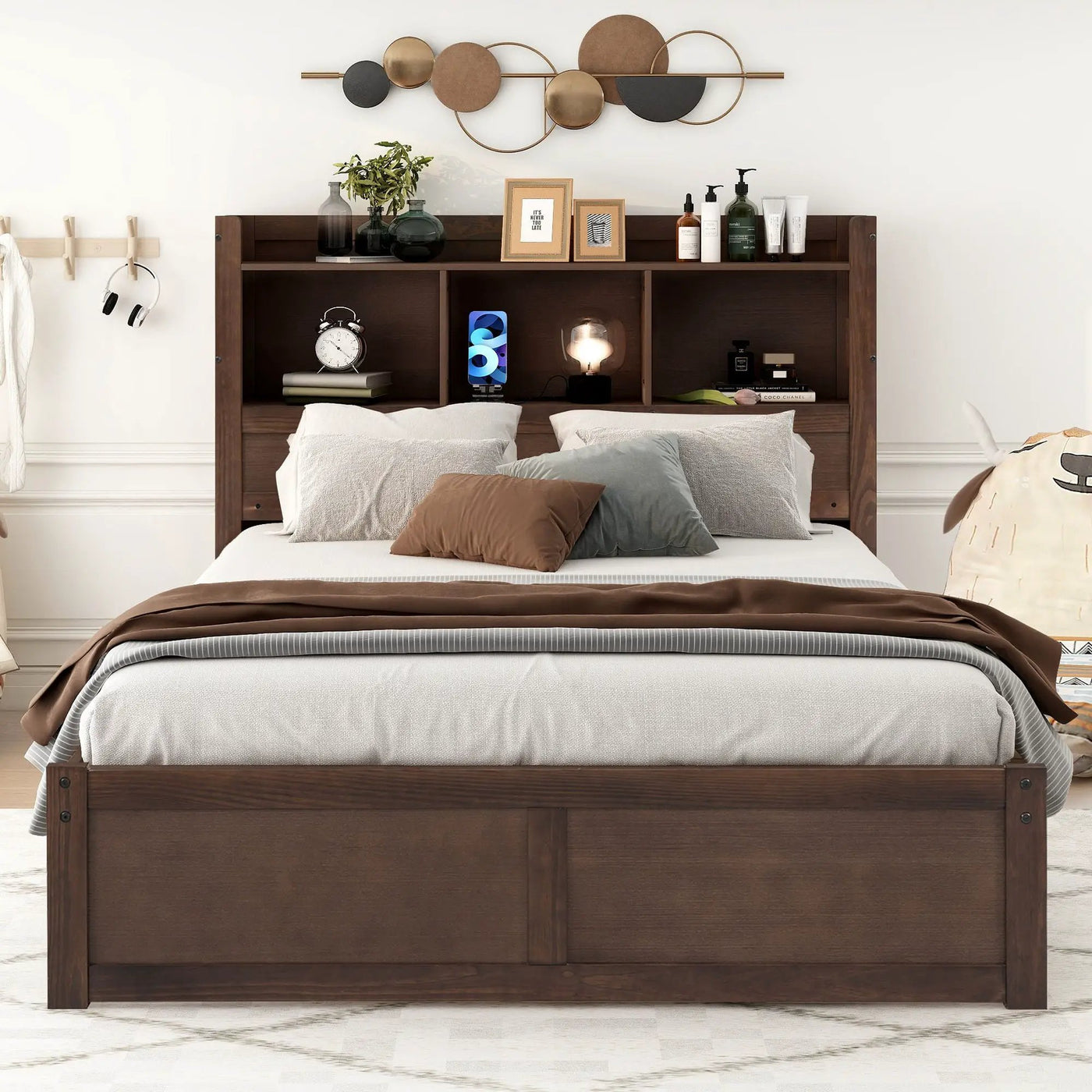Storage Platform Bed With Pull Out Shelves, Trundle, And 2 Drawers by HouseOfZazla