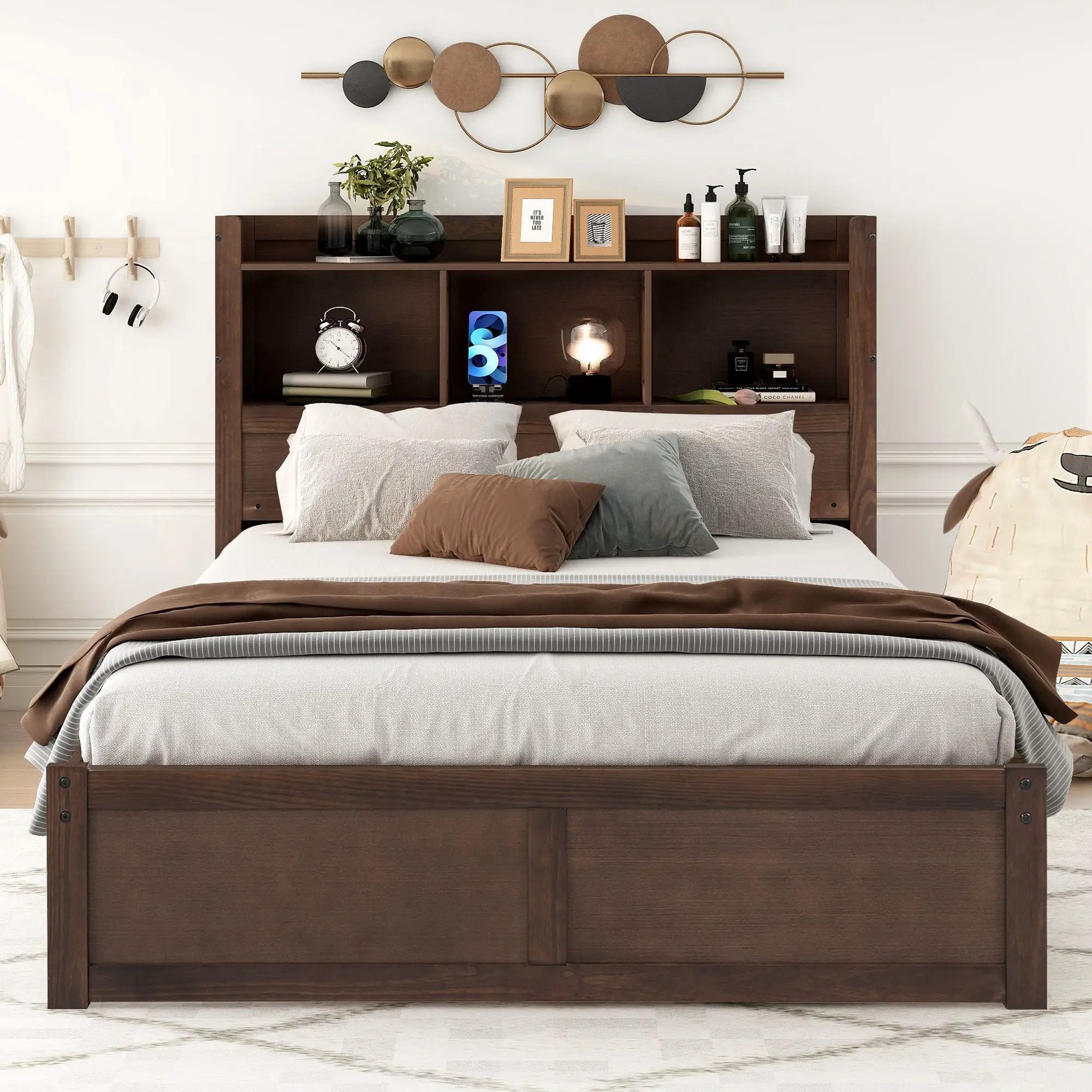 Storage Platform Bed With Pull Out Shelves, Trundle, And 2 Drawers by HouseOfZazla