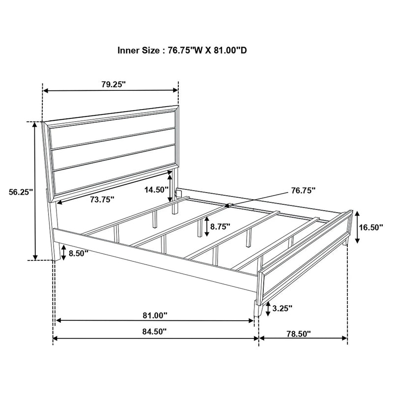 Carina - Eastern King Bed - Oak by HouseOfZazla