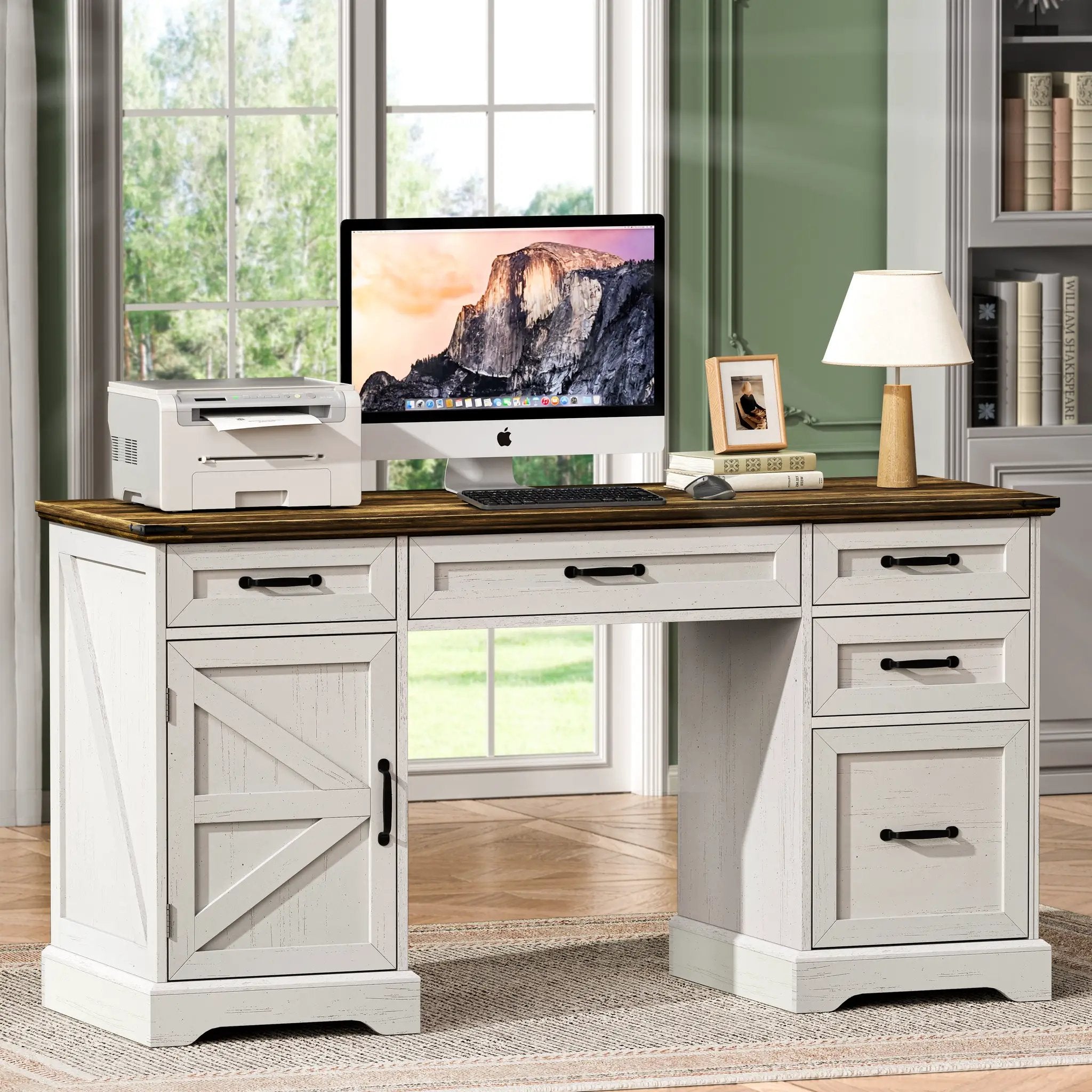 58" Farmhouse Executive Desk by HouseOfZazla