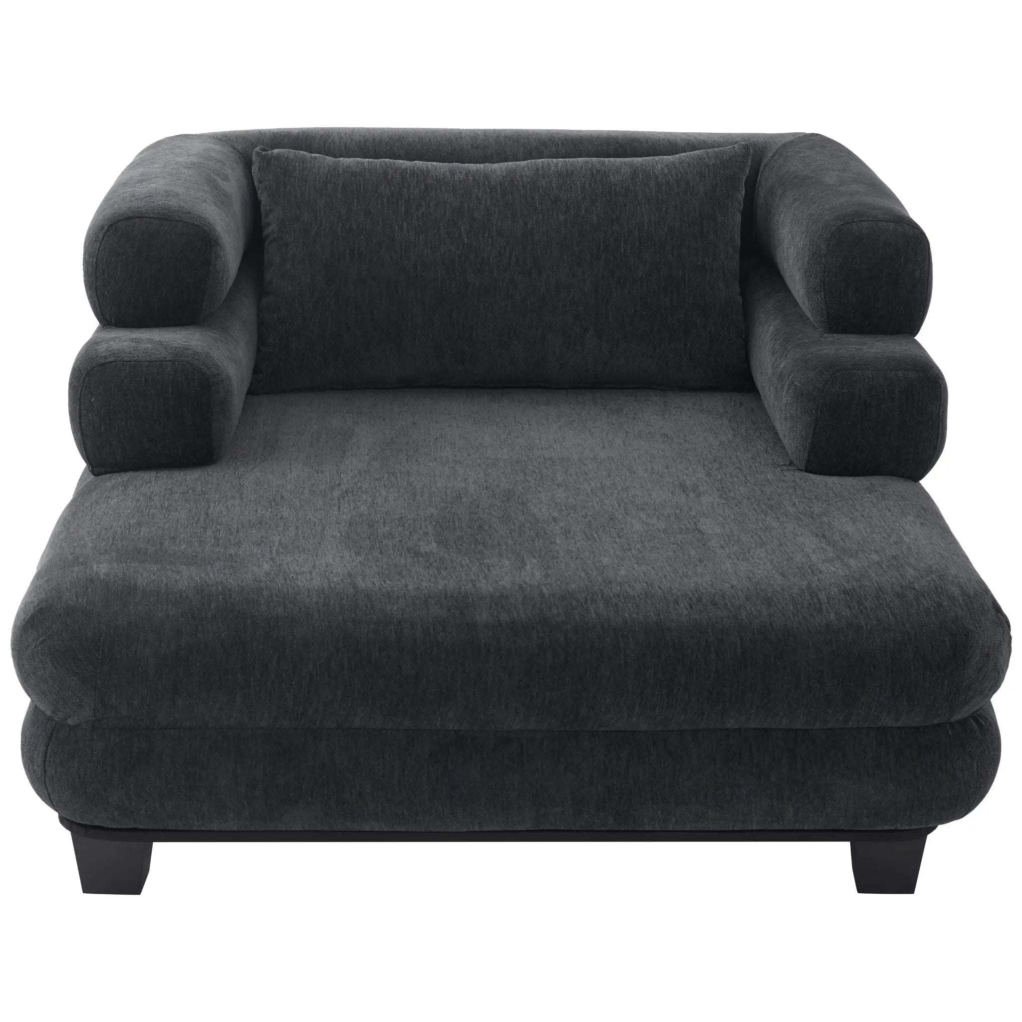 Oversized Chaise Lounge Sofa Bed with Deep Seat and Layered Armrests by HouseOfZazla