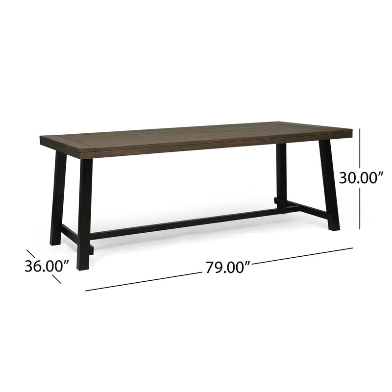 Outdoor Dining Table - Gray / Rustic Metal by HouseOfZazla