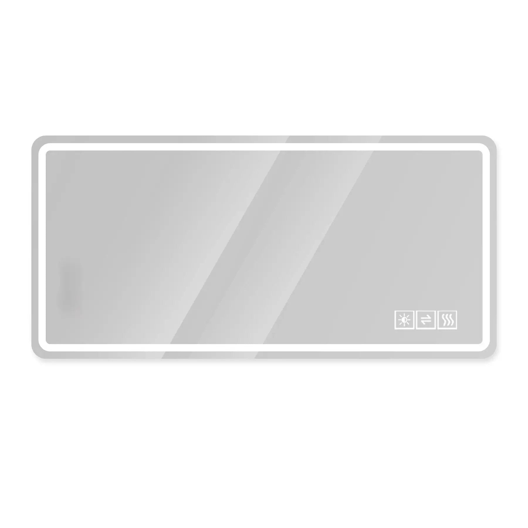 Frameless LED Bathroom Mirror Vanity With Anti Fog Front Lights - Silver by Unique Piece Furniture