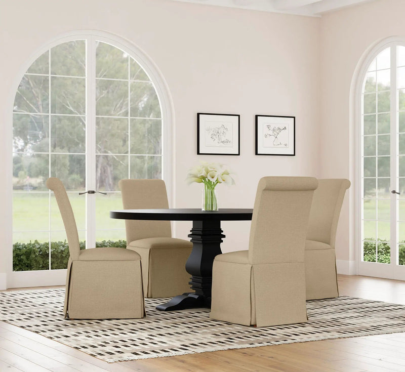 Florence Round 60-inch Pedestal Base Dining Table Black by Unique Piece Furniture