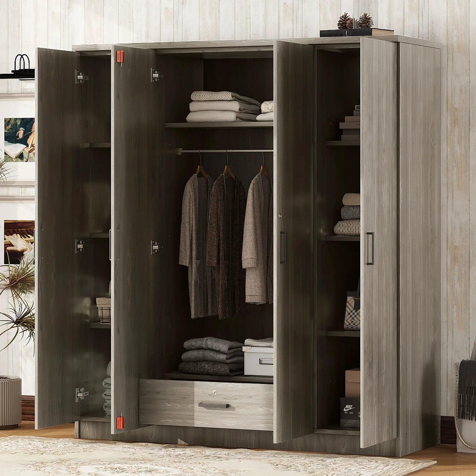 4 Door Wardrobe With 1 Drawer by HouseOfZazla