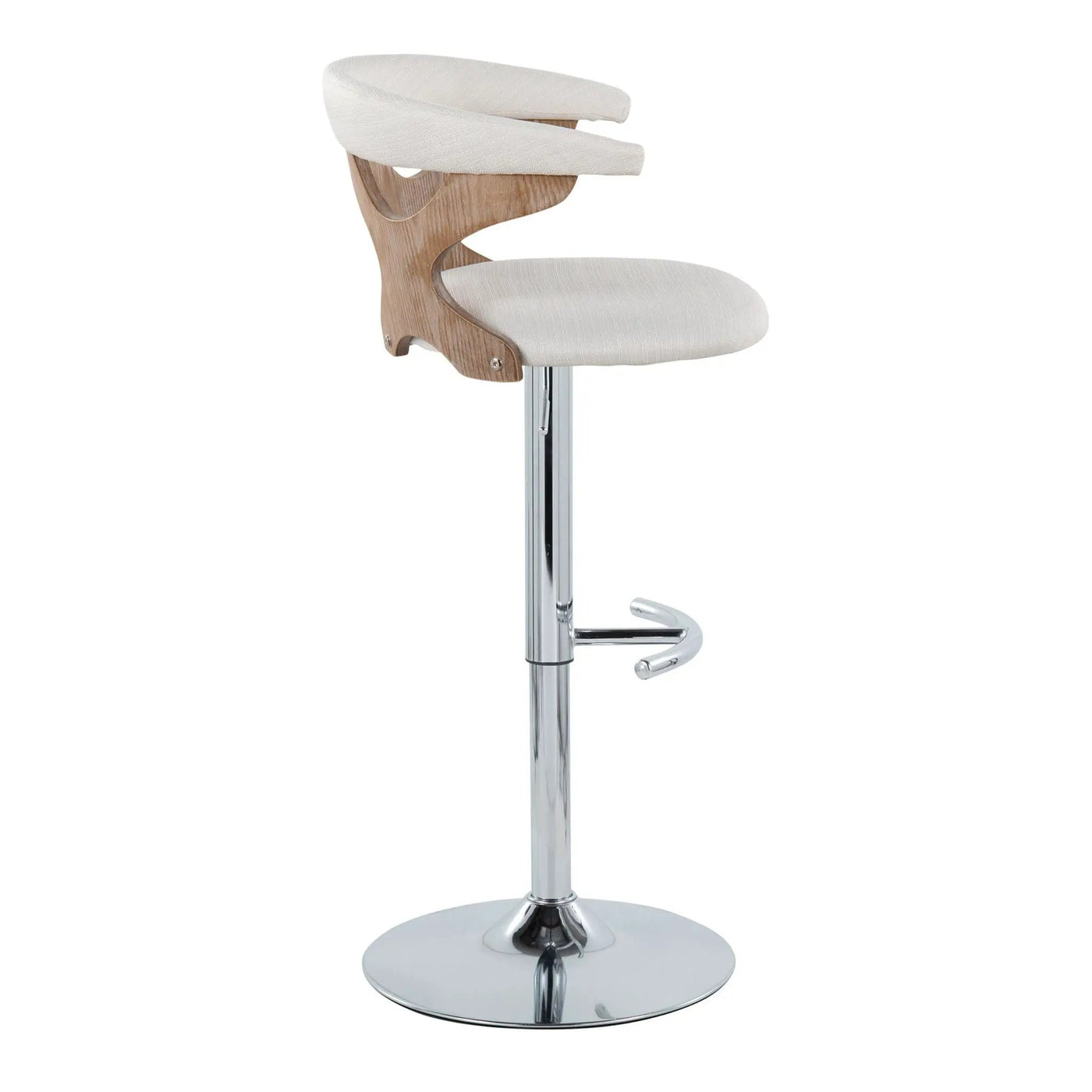 Gardenia - Contemporary Adjustable Barstool With Swivel / Rounded T Footrest (Set of 2) by HouseOfZazla